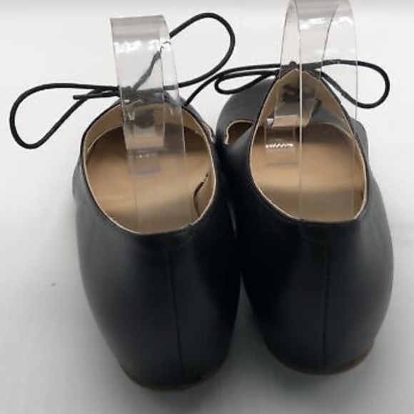 Gabriela Hearst Black Leather Sebastian Lace-Up Almond Toe Flat sz 38